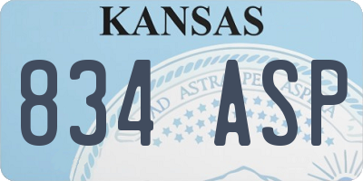 KS license plate 834ASP