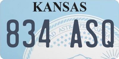 KS license plate 834ASQ