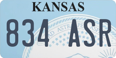 KS license plate 834ASR