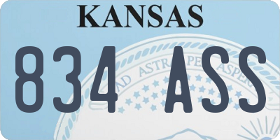 KS license plate 834ASS