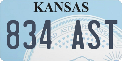 KS license plate 834AST