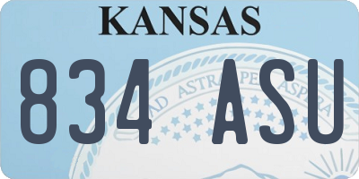 KS license plate 834ASU