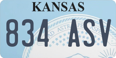 KS license plate 834ASV