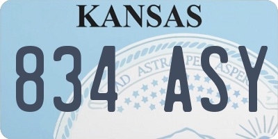 KS license plate 834ASY