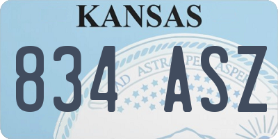 KS license plate 834ASZ