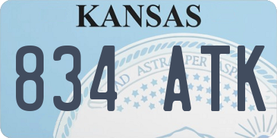 KS license plate 834ATK
