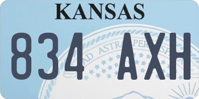 KS license plate 834AXH