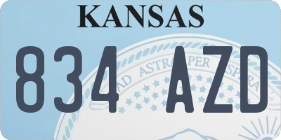 KS license plate 834AZD