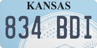 KS license plate 834BDI
