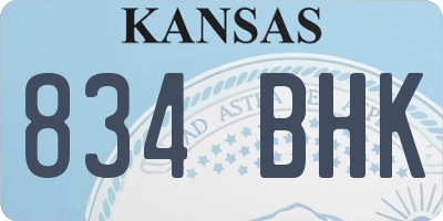KS license plate 834BHK