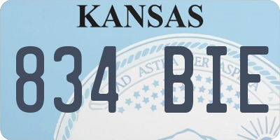 KS license plate 834BIE