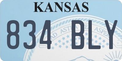KS license plate 834BLY
