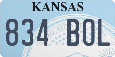 KS license plate 834BOL