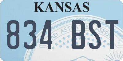 KS license plate 834BST