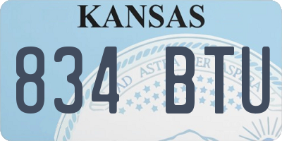 KS license plate 834BTU