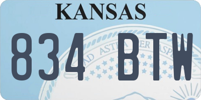 KS license plate 834BTW