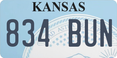 KS license plate 834BUN
