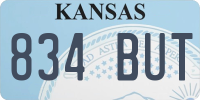 KS license plate 834BUT