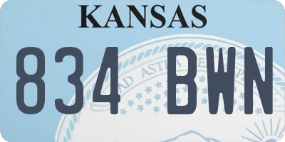 KS license plate 834BWN