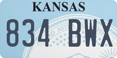 KS license plate 834BWX
