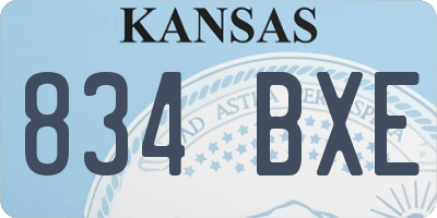 KS license plate 834BXE