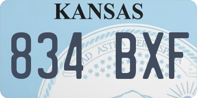KS license plate 834BXF