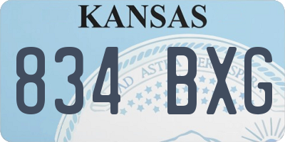 KS license plate 834BXG