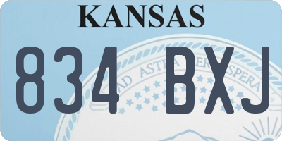 KS license plate 834BXJ