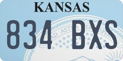 KS license plate 834BXS