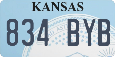 KS license plate 834BYB