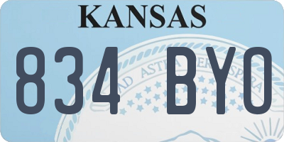 KS license plate 834BYO