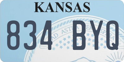 KS license plate 834BYQ