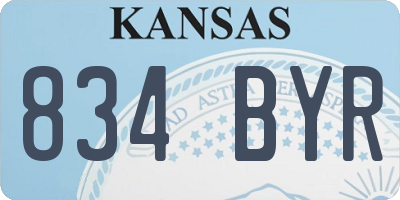 KS license plate 834BYR
