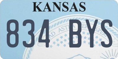 KS license plate 834BYS
