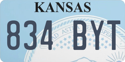 KS license plate 834BYT