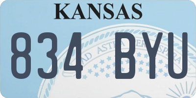 KS license plate 834BYU