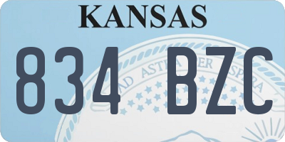 KS license plate 834BZC