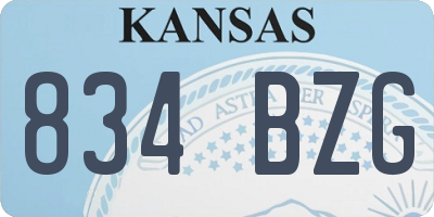 KS license plate 834BZG