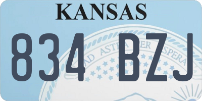 KS license plate 834BZJ