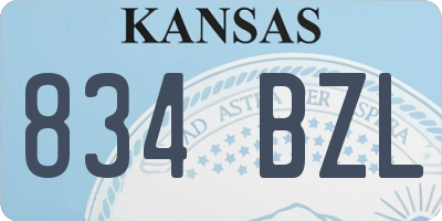 KS license plate 834BZL