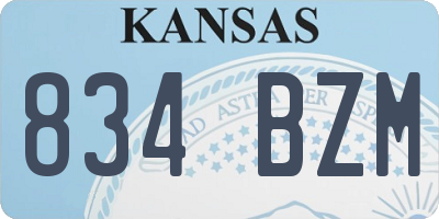 KS license plate 834BZM