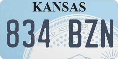 KS license plate 834BZN