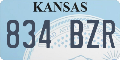 KS license plate 834BZR
