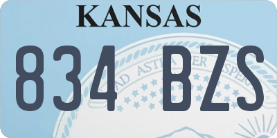 KS license plate 834BZS