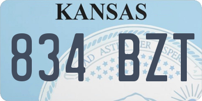 KS license plate 834BZT