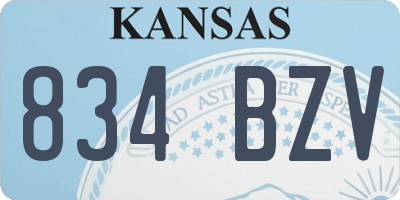 KS license plate 834BZV
