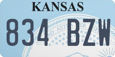 KS license plate 834BZW