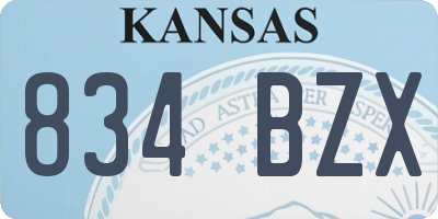 KS license plate 834BZX