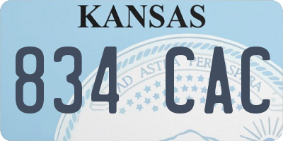 KS license plate 834CAC