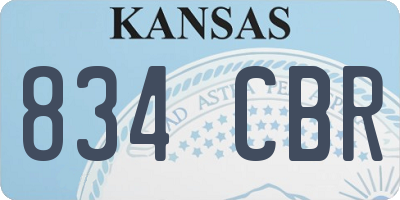 KS license plate 834CBR